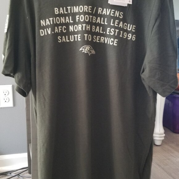 Baltimore Ravens Nike Dark Green Salute to Service Sideline Slub Dri-FIT T-Shirt - Picture 4 of 8